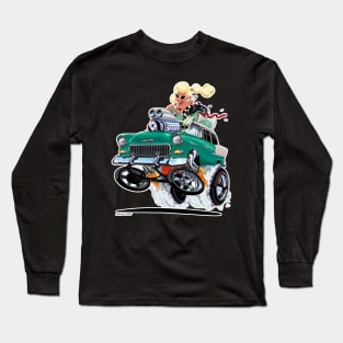 HIGH FIVE'n 1955 Chevy Aqua Long Sleeve T-Shirt